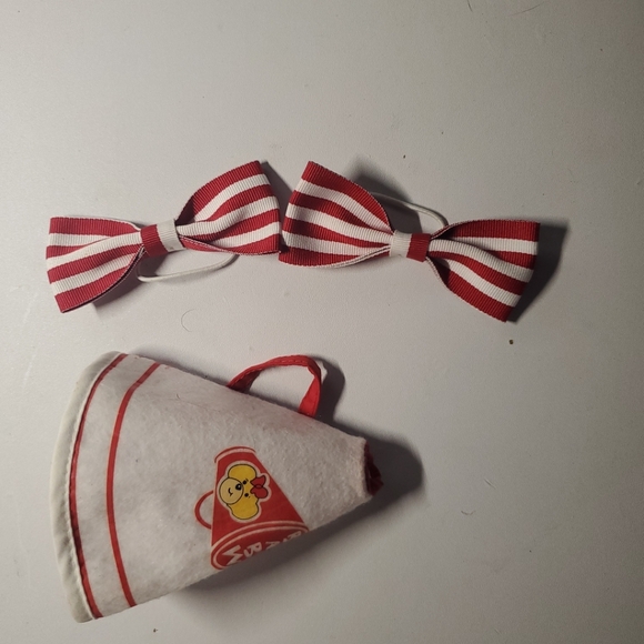 Build A Bear Workshop BABW Red and White Cheerleader Outfit Shoes & Accessories - Picture 9 of 9